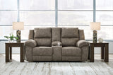 Laresview - Dbl Reclining Loveseat with Console - Fossil