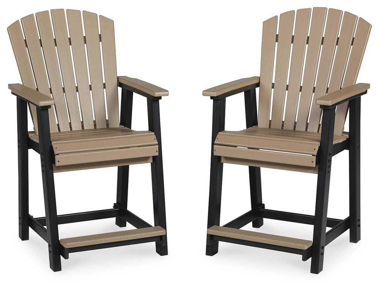 Boca Trail - Black / Driftwood - Barstool (Set of 2)