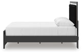 Zuraleus - 4 Pc. - Queen Upholstered Bed With Roll Slats, Dresser, Mirror And Nightstand - Black