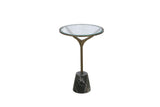 Gianna - Accent Table - Antique Brass / Green Marble