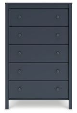 Simmenfort - Navy Blue - Five Drawer Chest