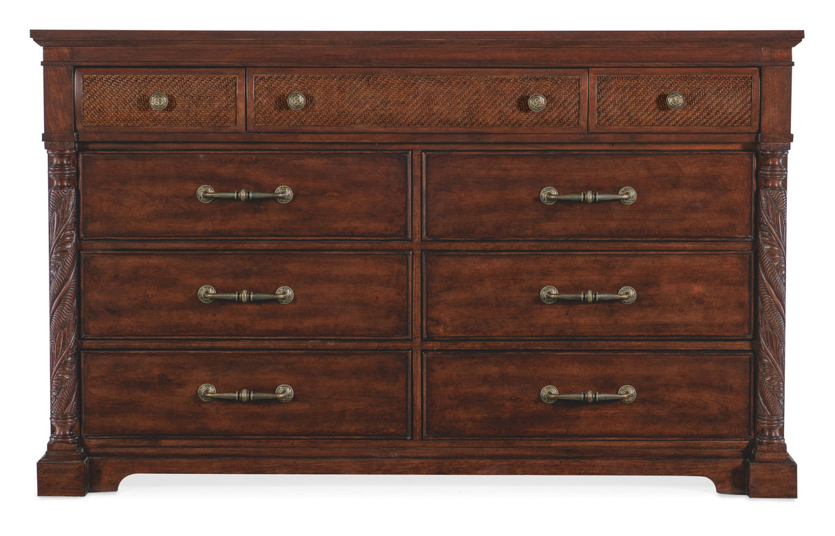 Charleston - Nine-Drawer Dresser - Dark Brown