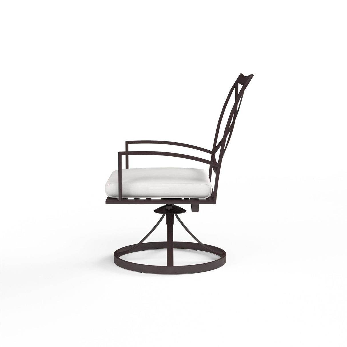 La Jolla - Swivel Dining Chair, With Self Welt - Canvas Flax / Dark Brown