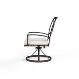 La Jolla - Swivel Dining Chair, With Self Welt - Canvas Flax / Dark Brown