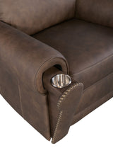 SS - Duncan Power Recliner With Power Headrest & Lumbar - Dark Brown