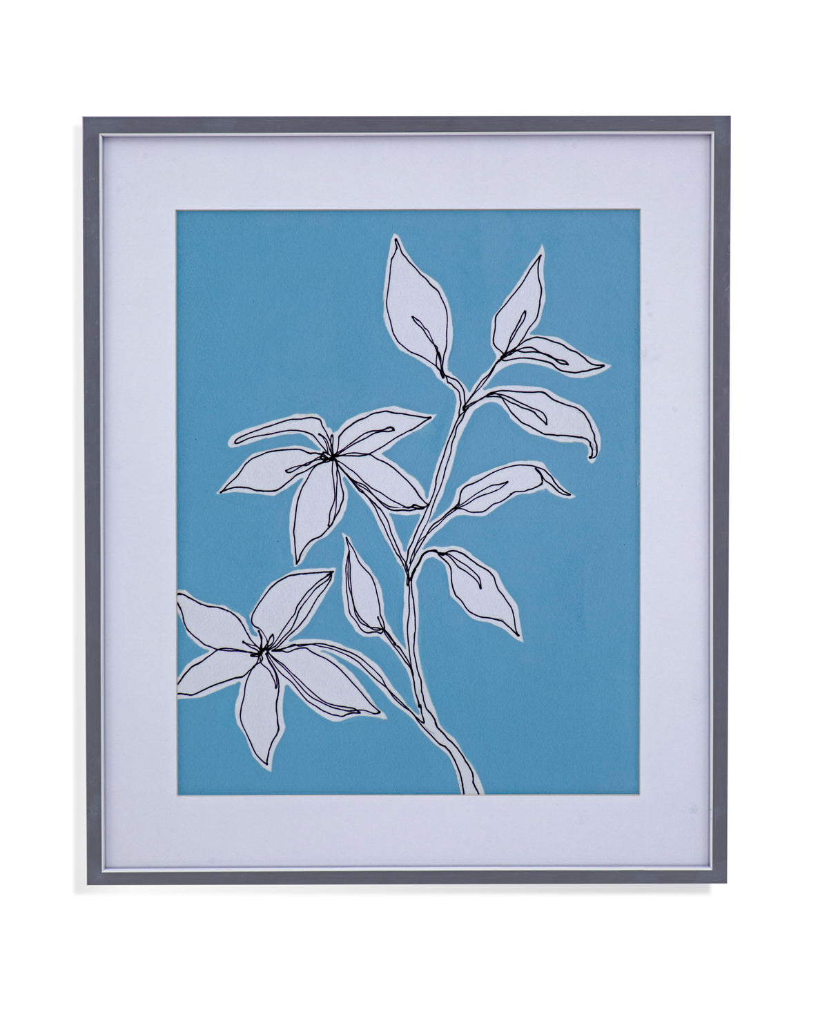 Botanic Drawing I Framed Print - Blue