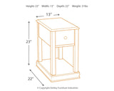 Breegin - Brown - Chair Side End Table - Removable Tray