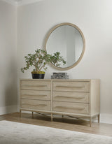Cascade - Round Mirror - Light Brown