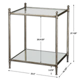 Gannon - Mirrored Glass End Table - Pearl Silver