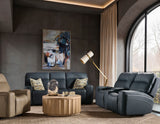 Riverton - Power Gliding Console Loveseat With Power Headrest And Lumbar - Black