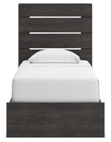 Hollivern - 4 Pc. - Twin Panel Storage Bed, Dresser, Mirror And Chest - Dark Gray