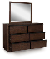 Dilenno - Dresser And Mirror - Dark Brown