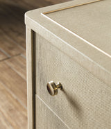 Archives - Raffia Three-Drawer Chest - Beige