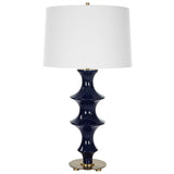 Coil - Sculpted Blue Table Lamp