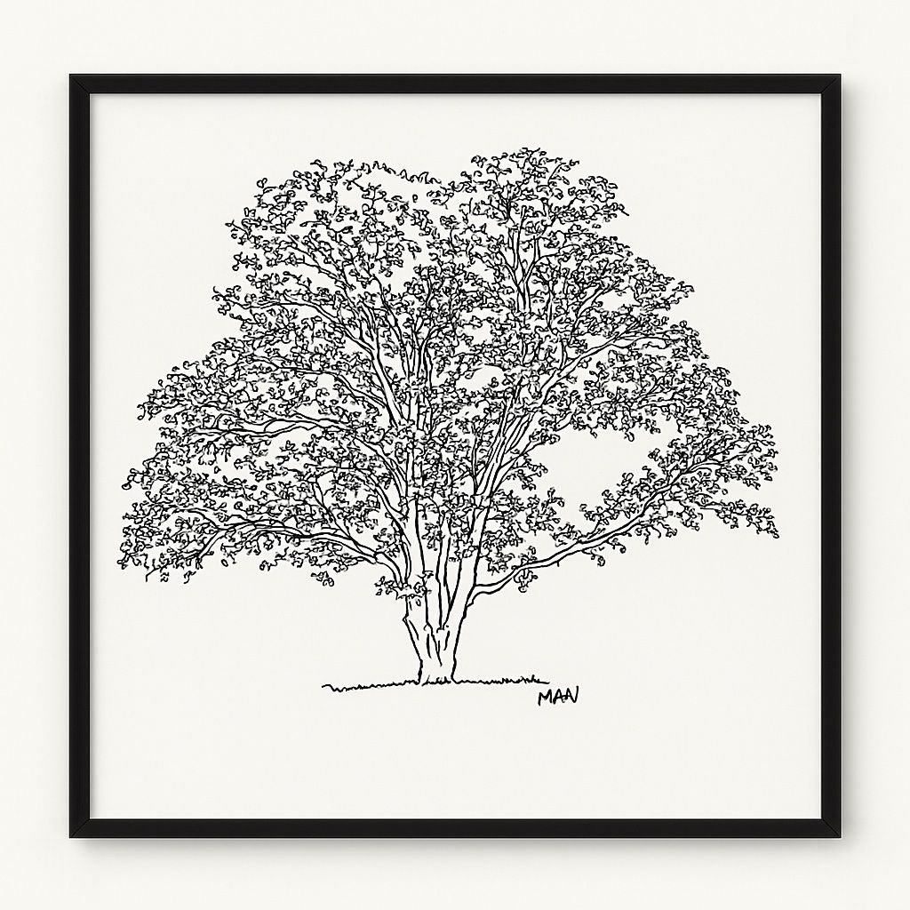 Tree 1 Framed Print - Black / White