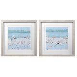 Sea Glass Sandbar - Framed Prints, Set Of 2 - Blue, Light