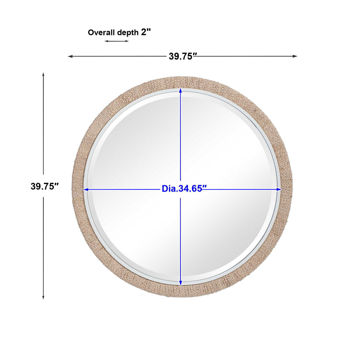 Carbet - Round Rope Mirror - Light Brown