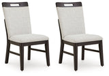 Neymorton - 7 Pc. - Rectangular Extension Table, 6 Side Chairs - Dark Grayish Brown