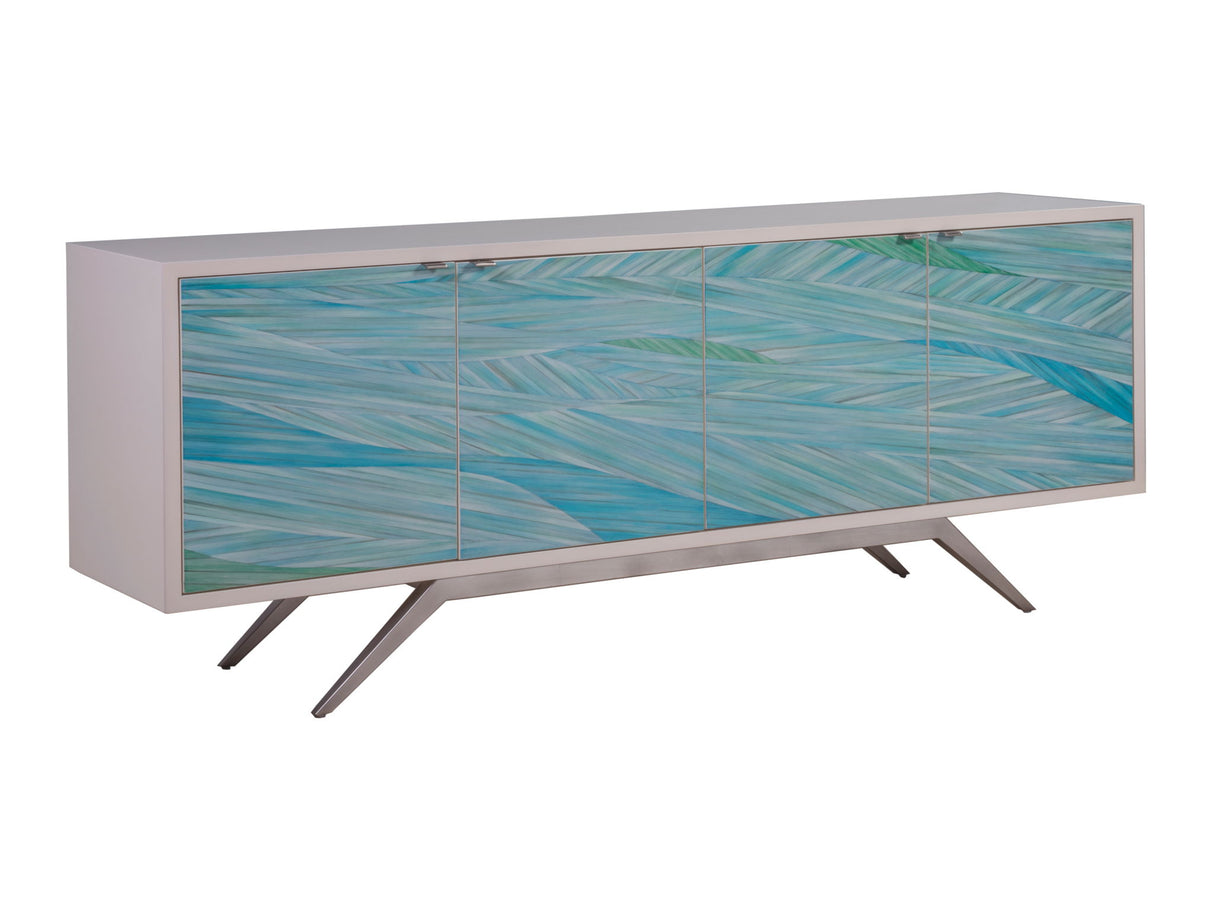 Signature Designs - Blue Wave Media Console - Beige / Blue