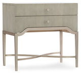 Elixir - 2-Drawer Nightstand - Pearl Silver