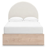 Arloster - 4 Pc. - Full Panel Storage Bed, Dresser, Mirror And Nightstand - Tan