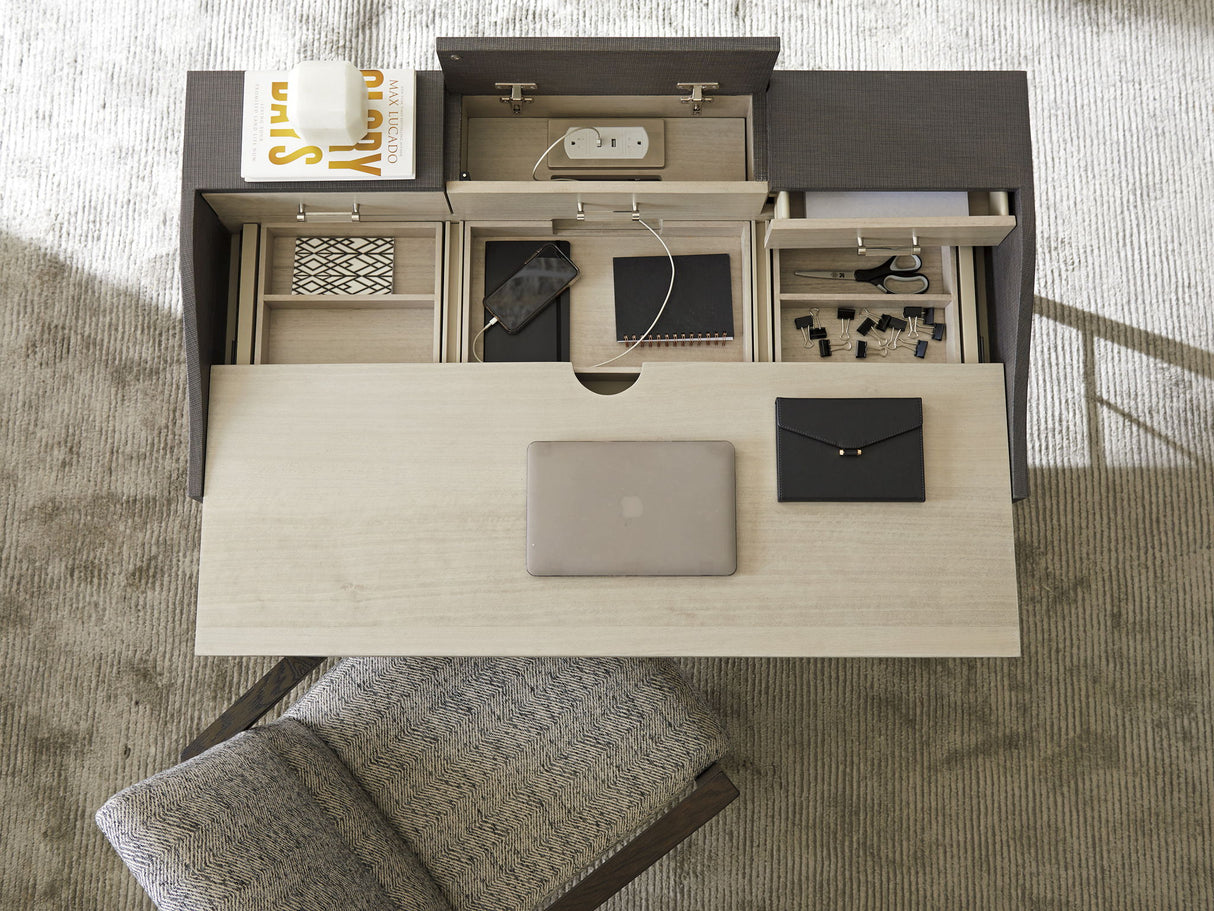 Studio Designs - Anthology Linen Writing Desk - Dark Gray / White
