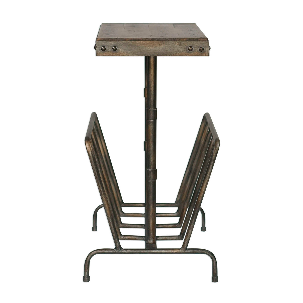 Sonora - Industrial Magazine Accent Table - Brown, Dark