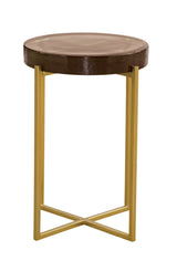 Marilee - Accent Table - Vibrant Red / Sleek Brushed Gold