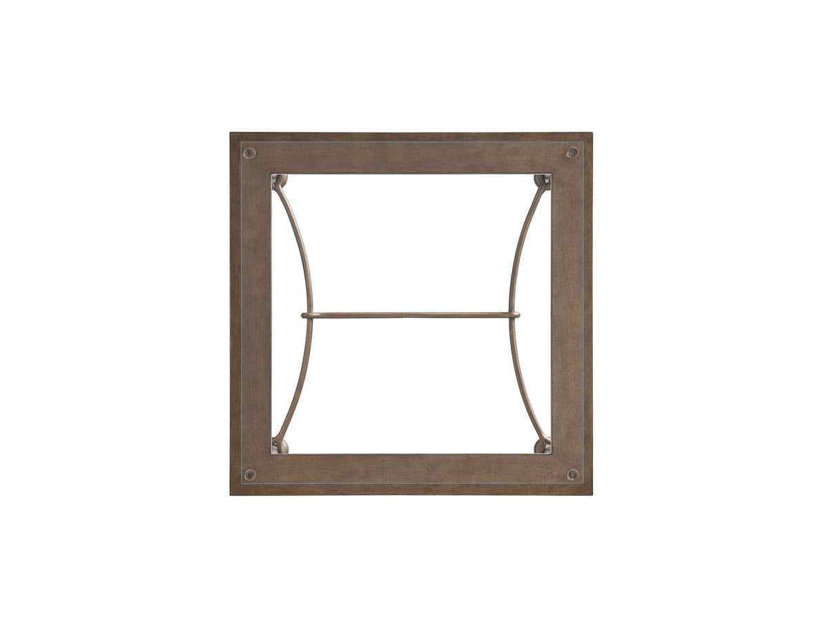 Laguna - Bluff Metal And Glass End Table - Dark Brown