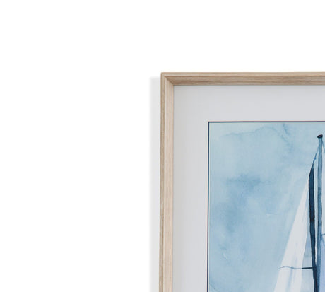 Lone Sailboat I Framed Print - Blue