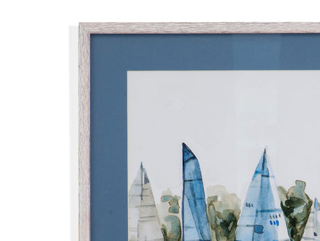 Pastel Marina - Framed Print (Set of 2) - Blue