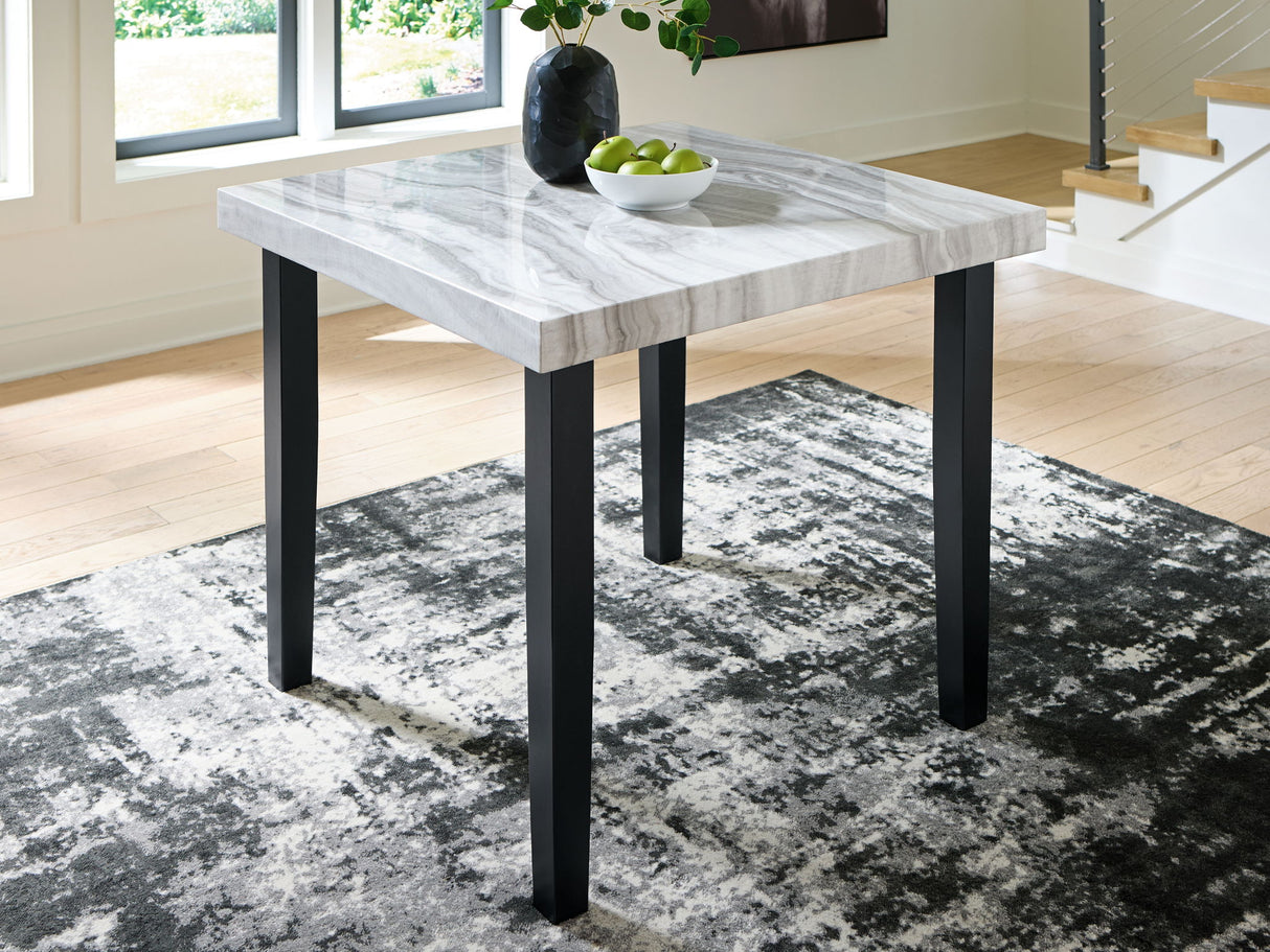 Mervannie - Square Dining Room Counter Table - Gray / Black