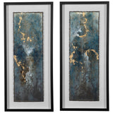 Glimmering Agate - Abstract Prints, Set Of 2 - Blue