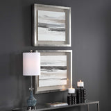 Neutral - Landscape Framed Prints, Set Of 2 - Pearl Silver