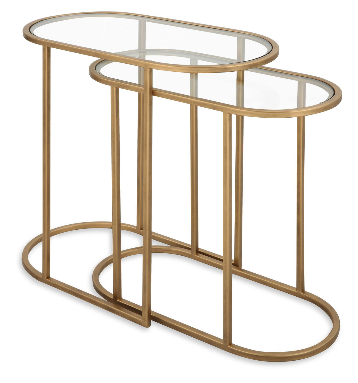 Nesting Tables (Set of 2) - Antique Brushed Brass