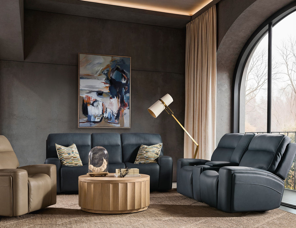 Riverton - Power Sofa With Power Headrest And Lumbar - Black