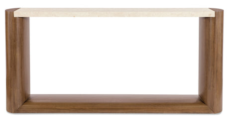 Eleana - Marble Top Console Table - Medium Wood