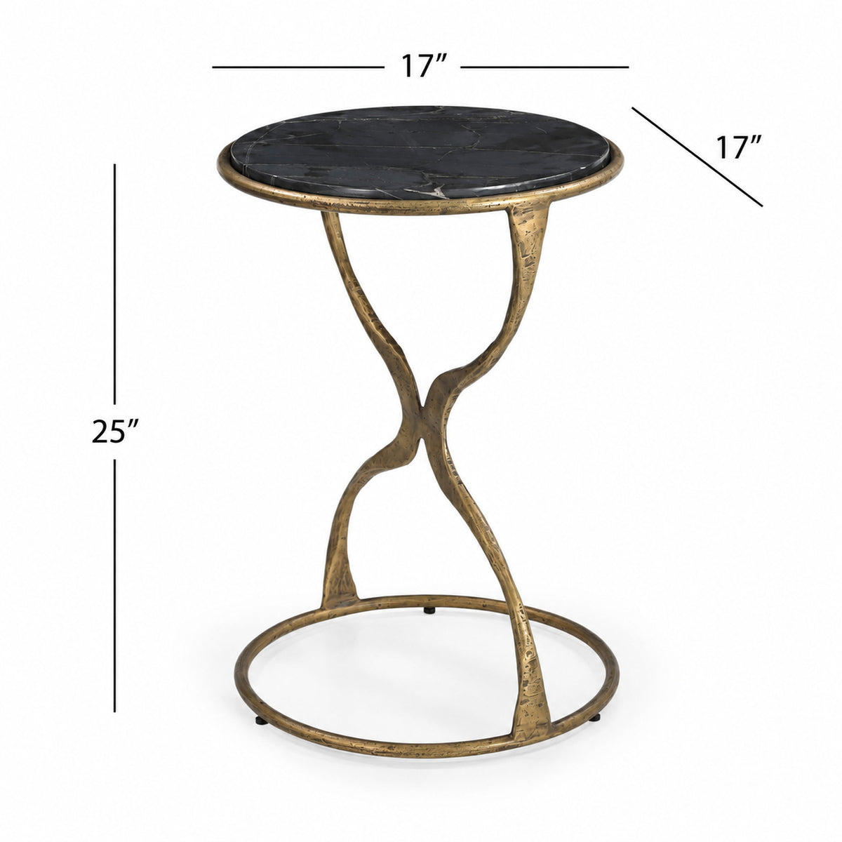 Hourglass - Accent Table - Bronze / Black