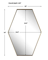 Ankara - Brass Hexagon Mirror