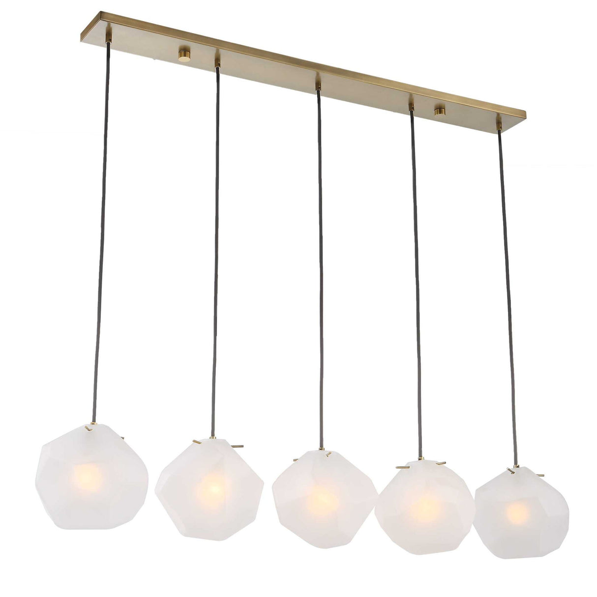 Geodesic - 5 Light Linear Pendant - White