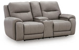 Real Moments - Power Reclining Loveseat With Audio Seating - Ash