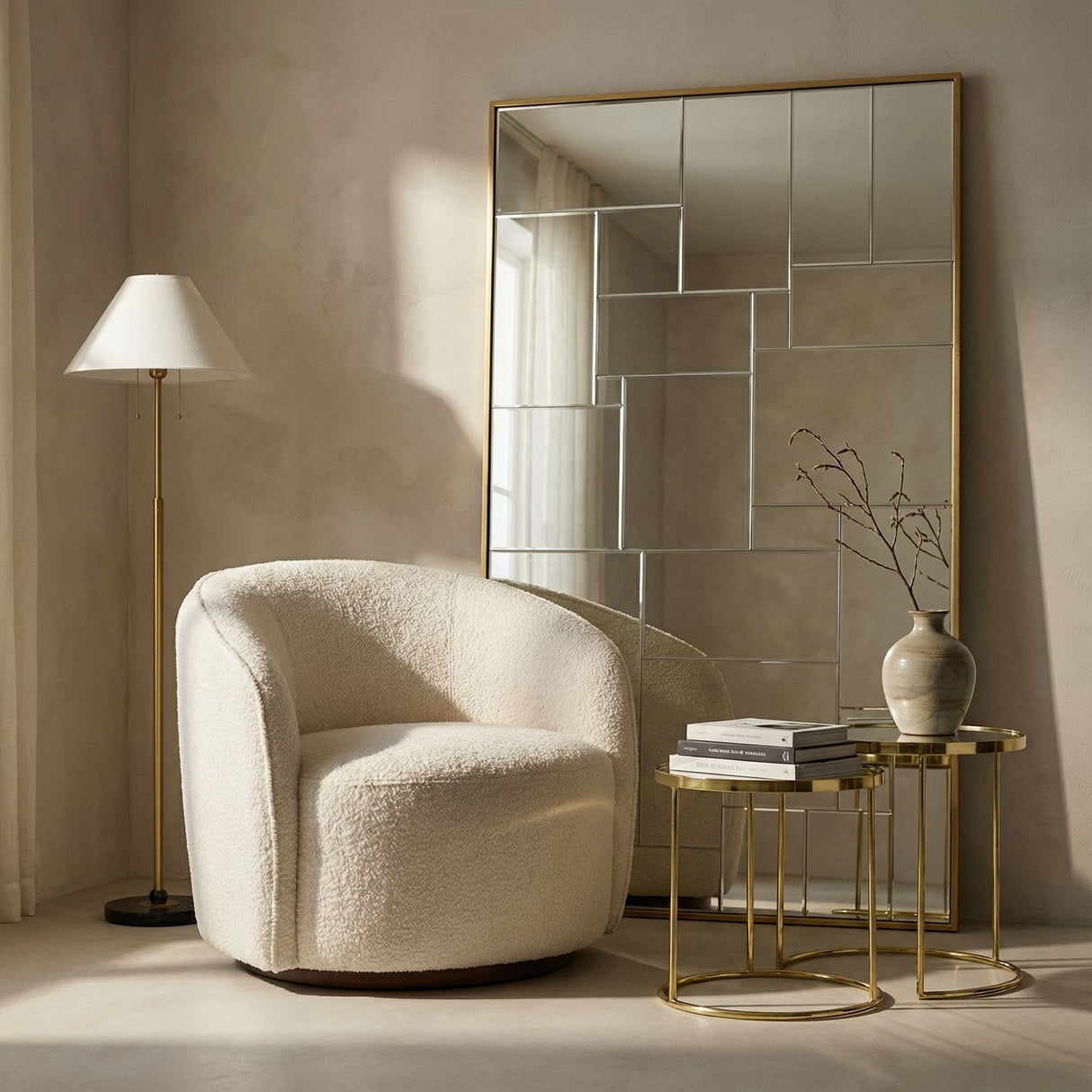 Delphine - Floor Mirror - Antique Gold