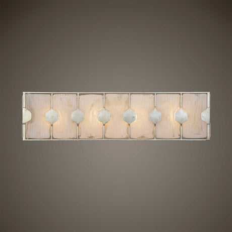 Rene - 4 Light Swirl Glass Vanity - Pearl Silver