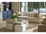 Oasis - Dockside Cocktail Table With 4 Ottomans - Beige / White
