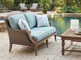 Harbor Isle - Wood Loveseat - Dark Brown