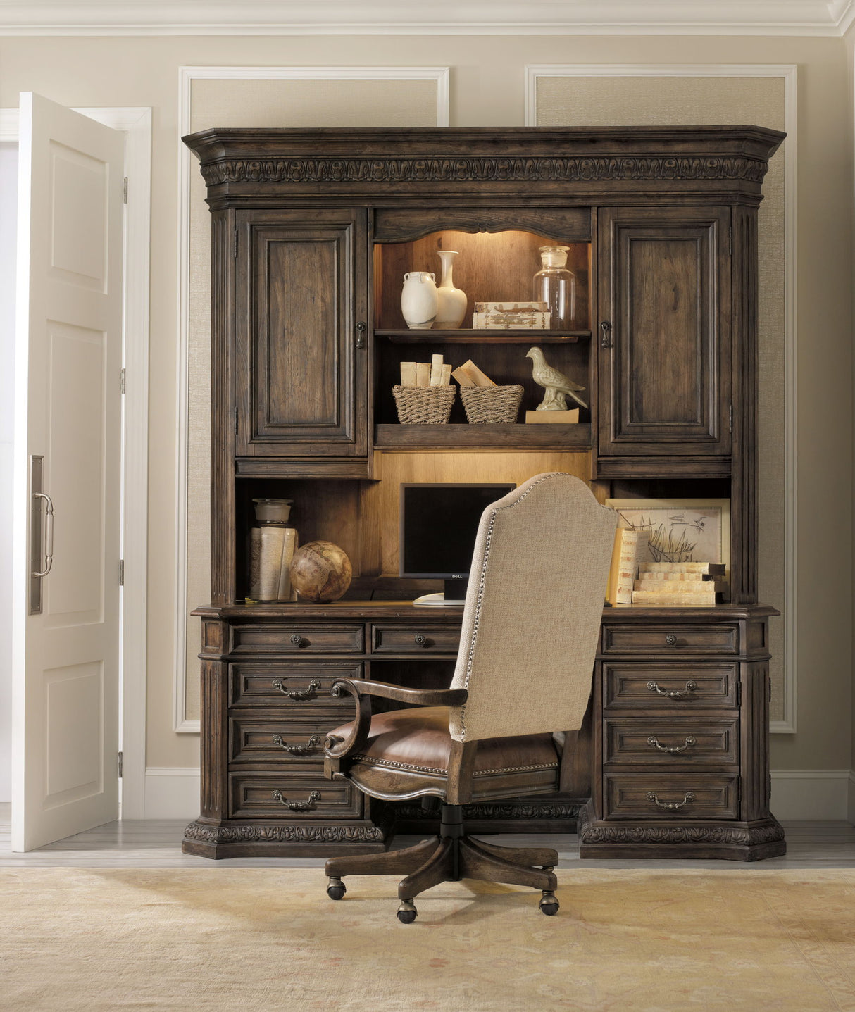 Rhapsody - Tilt Swivel Chair - Beige / Dark Brown