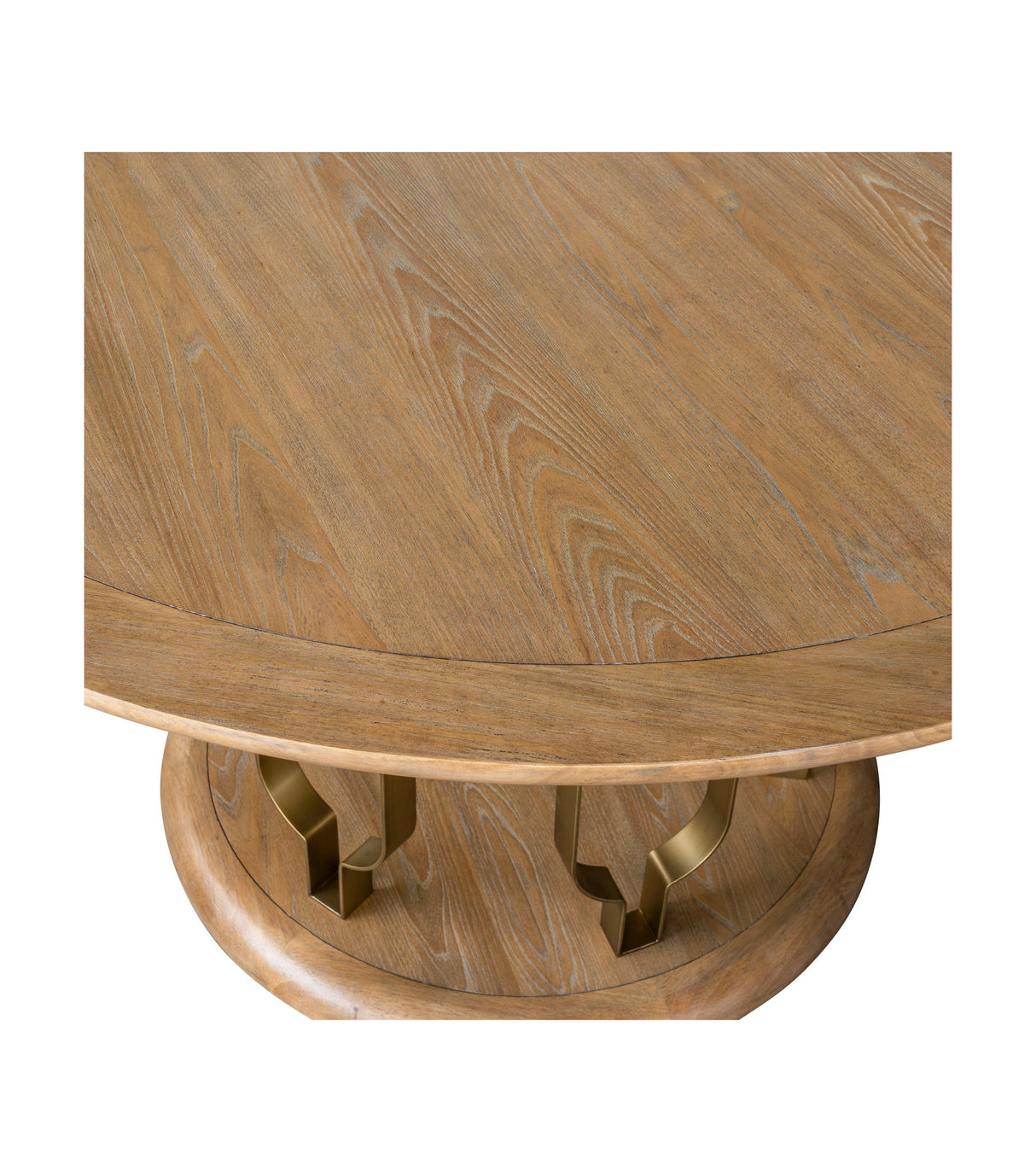 Ryder - Dining Table - Chestnut Elm / Antique Brass
