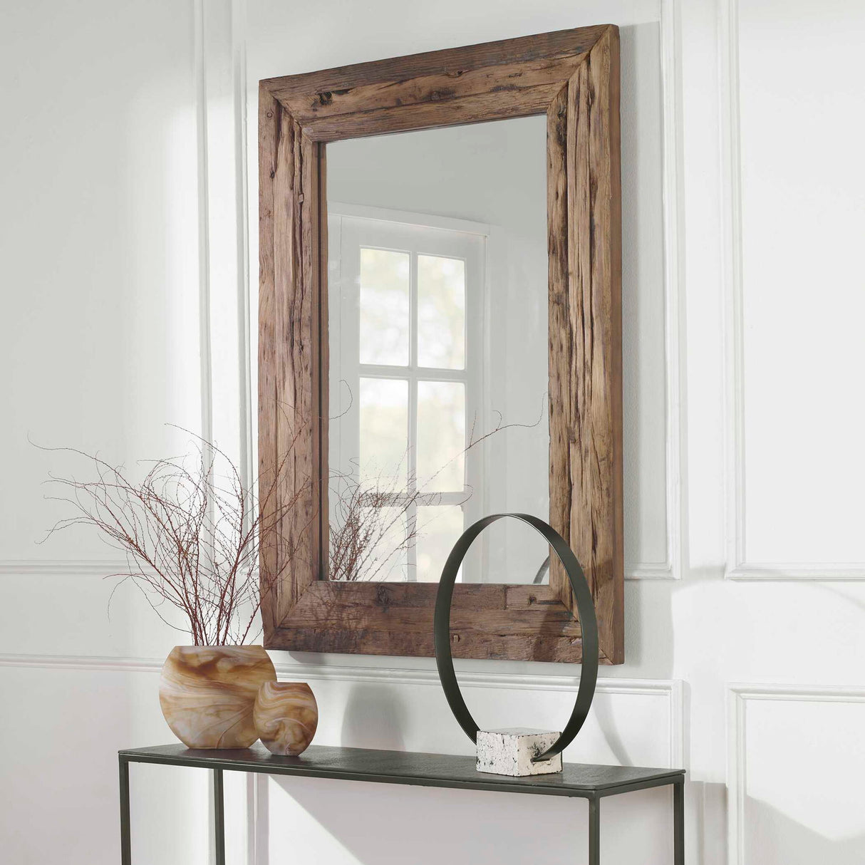 Rennick - Wood Mirror - Brown, Dark
