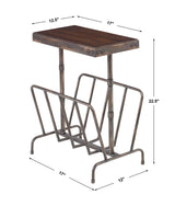 Sonora - Industrial Magazine Accent Table - Brown, Dark