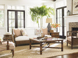Bali Hai - Harborside Sofa - Dark Brown / White